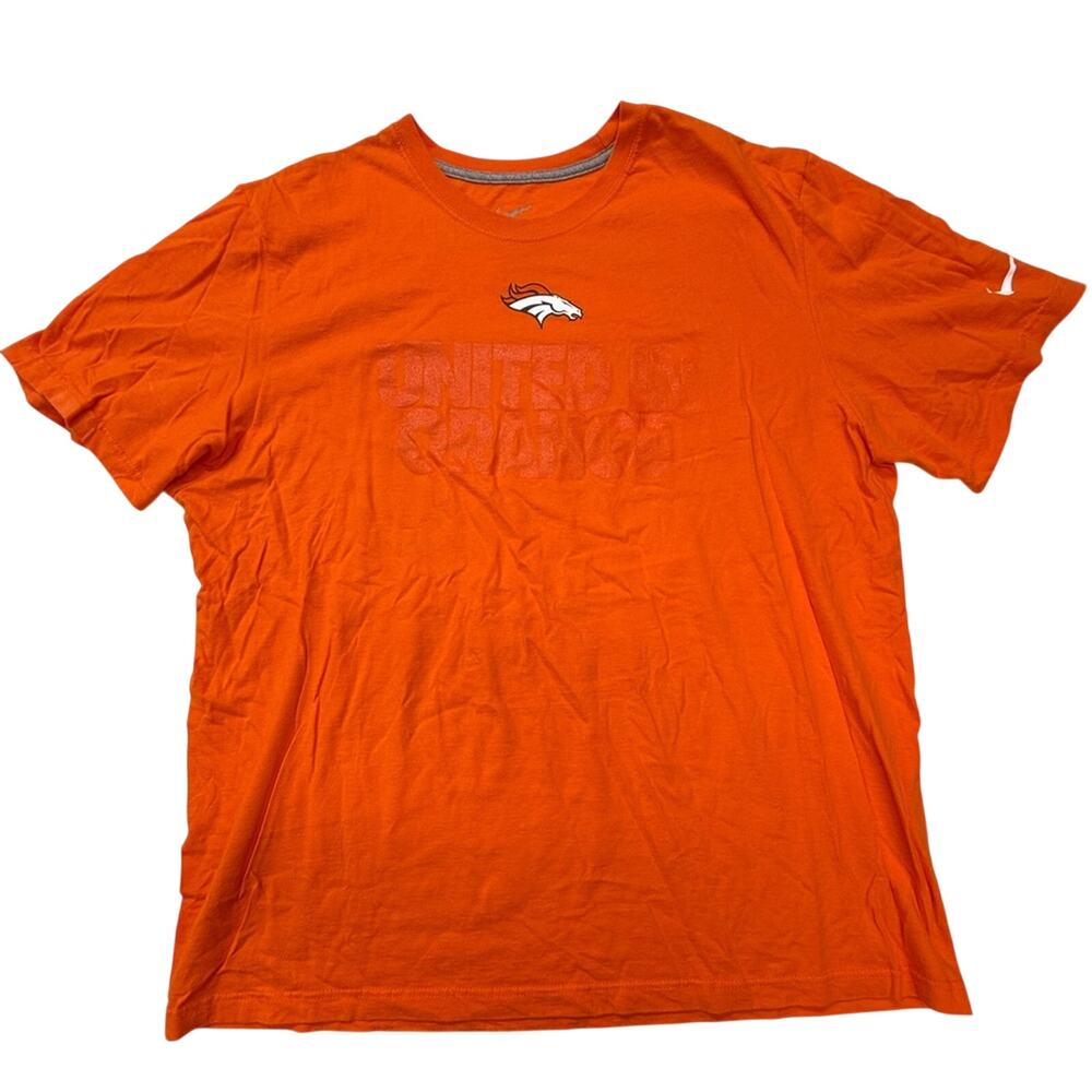 Nike Orange Denver Broncos Short-Sleeve Logo Tee Men's 2XL